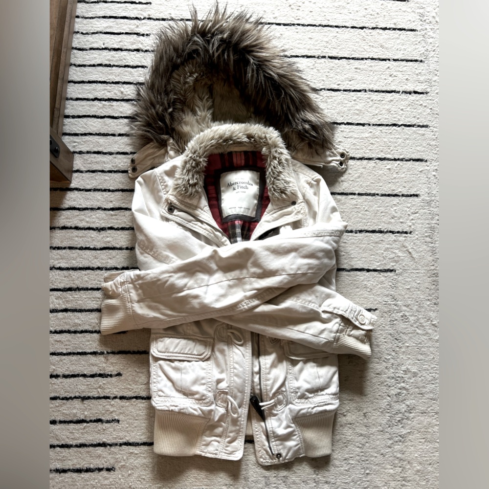 A&F Detachable Fur Hooded Coat